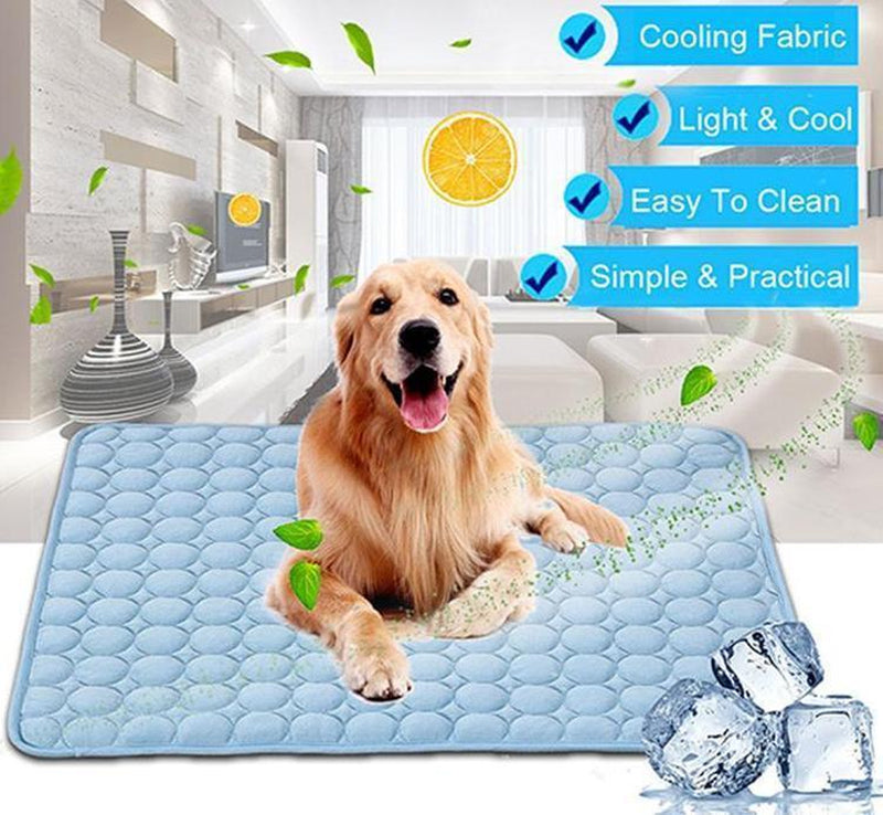 Pink Pet Cooling Mat - Ice Silk Cool Pad for Dogs & Cats | Self-Cooling Gel Mat for Hot Weather | Large 40x28 inch Washable Summer Pet Bed