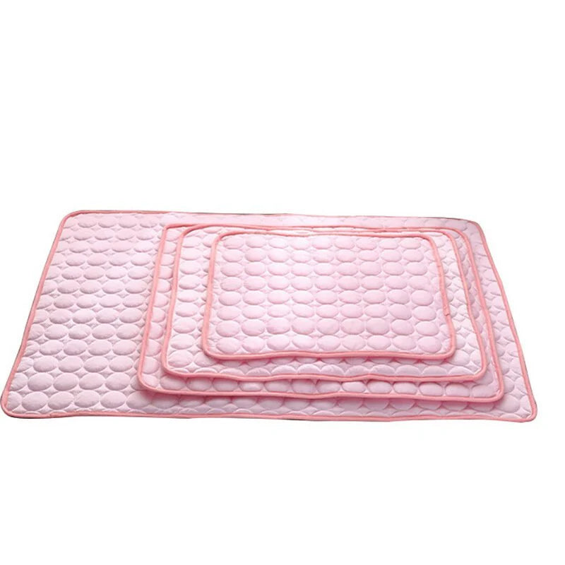 Pink Pet Cooling Mat - Ice Silk Cool Pad for Dogs & Cats | Self-Cooling Gel Mat for Hot Weather | Large 40x28 inch Washable Summer Pet Bed