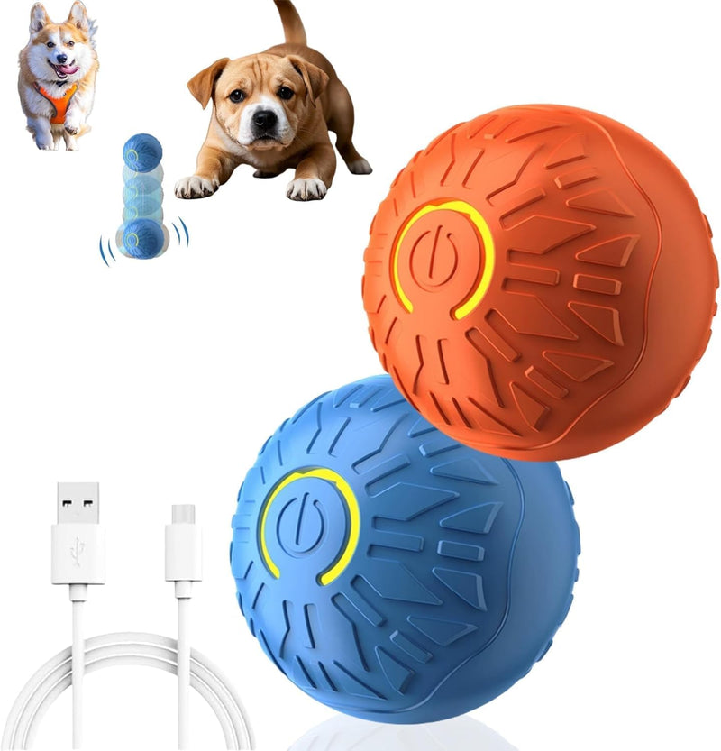 Interactive Dog Ball Toy - Smart Bounce Ball with Unpredictable Movement | Automatic Rolling Ball for Bored Dogs | USB Rechargeable Pet Exercise Toy