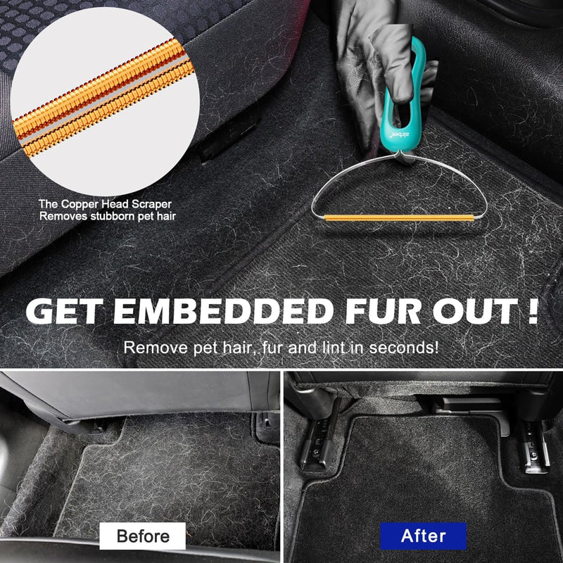 Dog Cat Hair Remover, Pet Hair Remover Tool Set - 3-Pack Professional Lint Roller Alternative | Remove Dog Cat Hair from Furniture, Carpets, Clothes | Reusable Fabric Shaver for Pet Parents