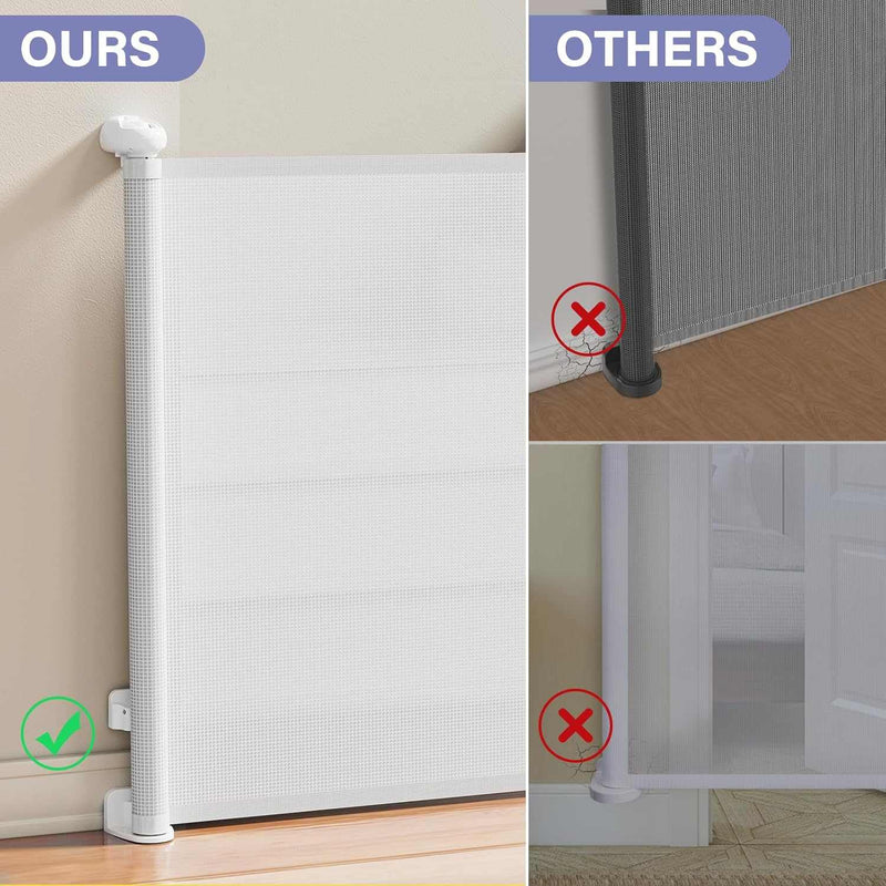Retractable Baby Gate,Mesh Baby Gate or Mesh Dog Gate,33" Tall,Extends up to 55" Wide,Child Safety Gate for Doorways, Stairs, Hallways, Indoor/Outdoor
