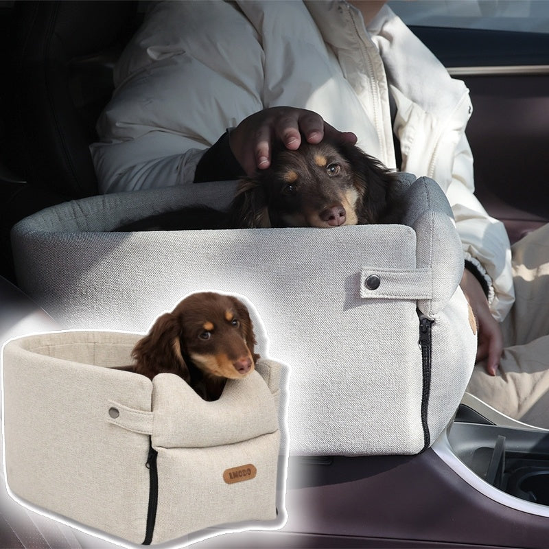  Car Dog Carrier - Portable Pet Travel Carrier for Small Dogs & Cats | Airline Approved Pet Carrier with Safety Straps | Comfortable Car Seat Booster for Safe Pet Travel