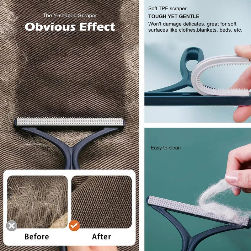 Dog Cat Hair Remover, Pet Hair Remover Tool Set - 3-Pack Professional Lint Roller Alternative | Remove Dog Cat Hair from Furniture, Carpets, Clothes | Reusable Fabric Shaver for Pet Parents