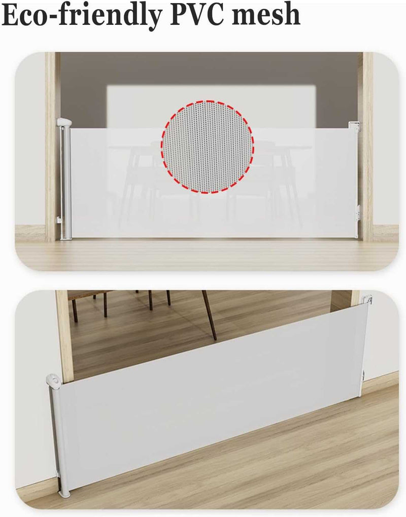 Retractable Baby Gate,Mesh Baby Gate or Mesh Dog Gate,33" Tall,Extends up to 55" Wide,Child Safety Gate for Doorways, Stairs, Hallways, Indoor/Outdoor