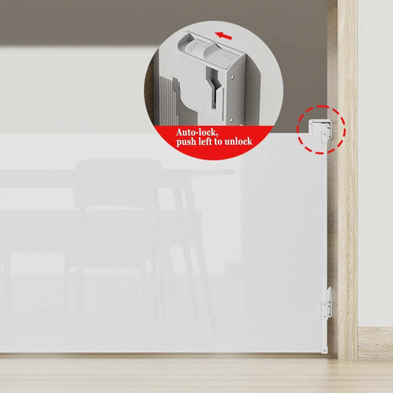 Retractable Baby Gate,Mesh Baby Gate or Mesh Dog Gate,33" Tall,Extends up to 55" Wide,Child Safety Gate for Doorways, Stairs, Hallways, Indoor/Outdoor