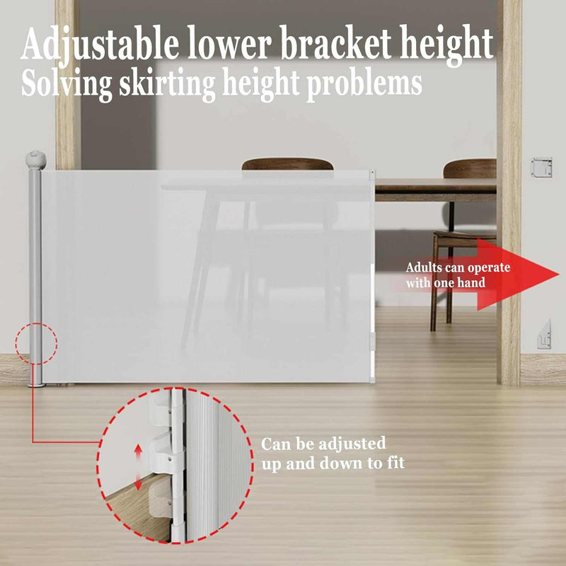 Retractable Baby Gate,Mesh Baby Gate or Mesh Dog Gate,33" Tall,Extends up to 55" Wide,Child Safety Gate for Doorways, Stairs, Hallways, Indoor/Outdoor