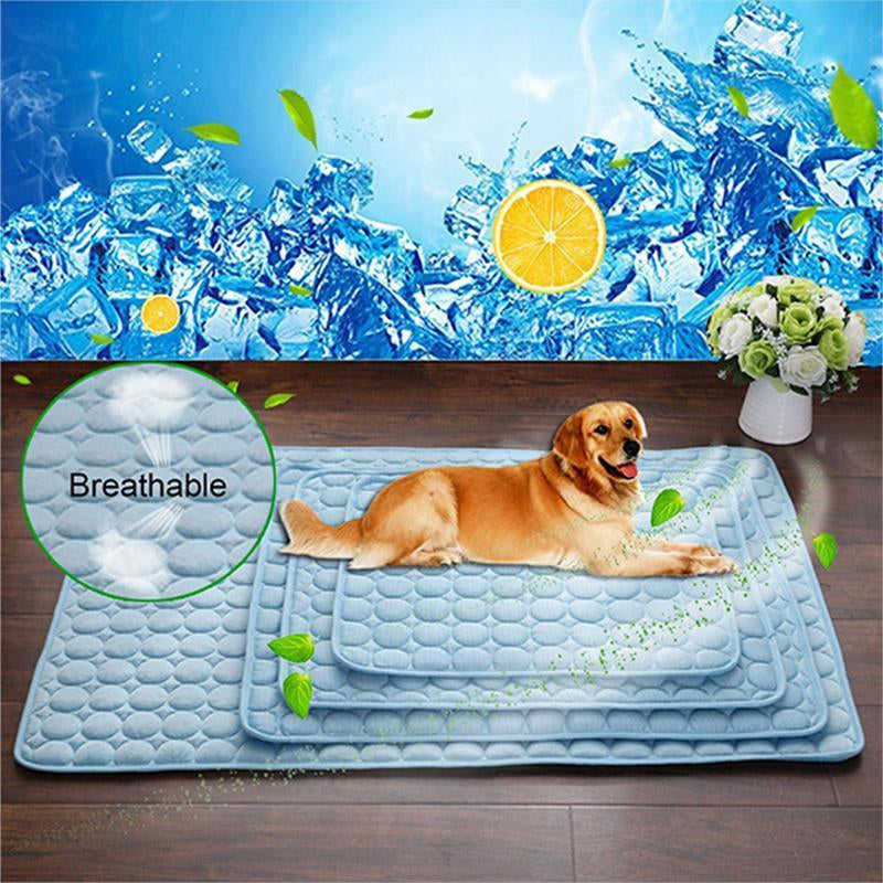 Pink Pet Cooling Mat - Ice Silk Cool Pad for Dogs & Cats | Self-Cooling Gel Mat for Hot Weather | Large 40x28 inch Washable Summer Pet Bed