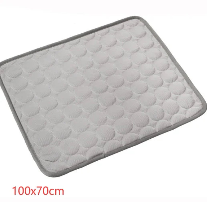 Pink Pet Cooling Mat - Ice Silk Cool Pad for Dogs & Cats | Self-Cooling Gel Mat for Hot Weather | Large 40x28 inch Washable Summer Pet Bed