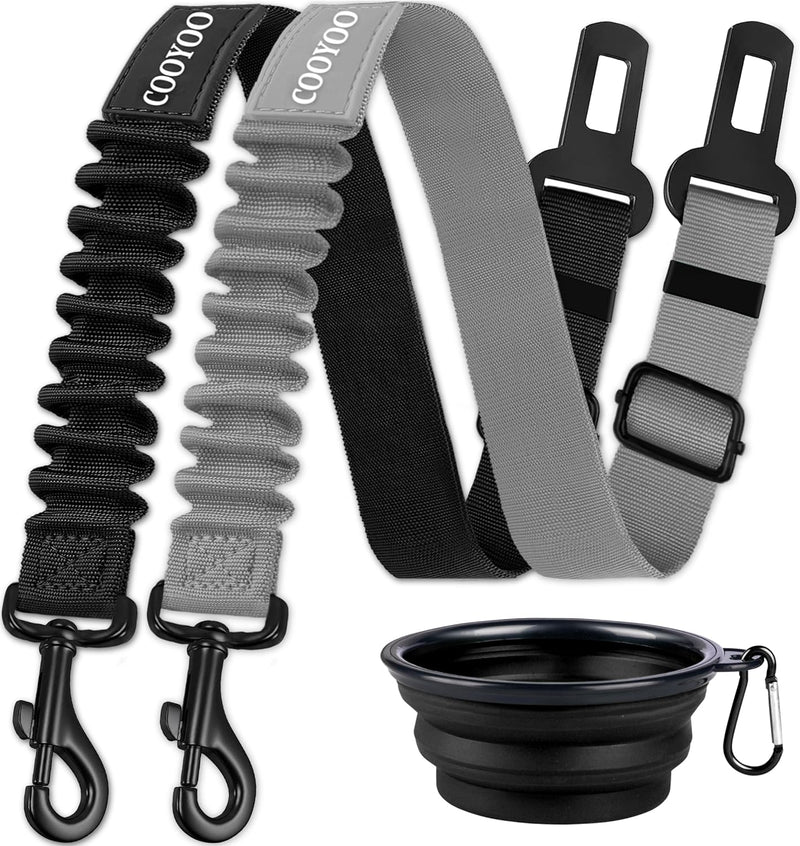 Dog Seat Belt,3 Piece Set Retractable Dog Car Harness Adjustable Dog Seat Belt for Vehicle Nylon Pet Safety Seat Belts Heavy Duty & Elastic