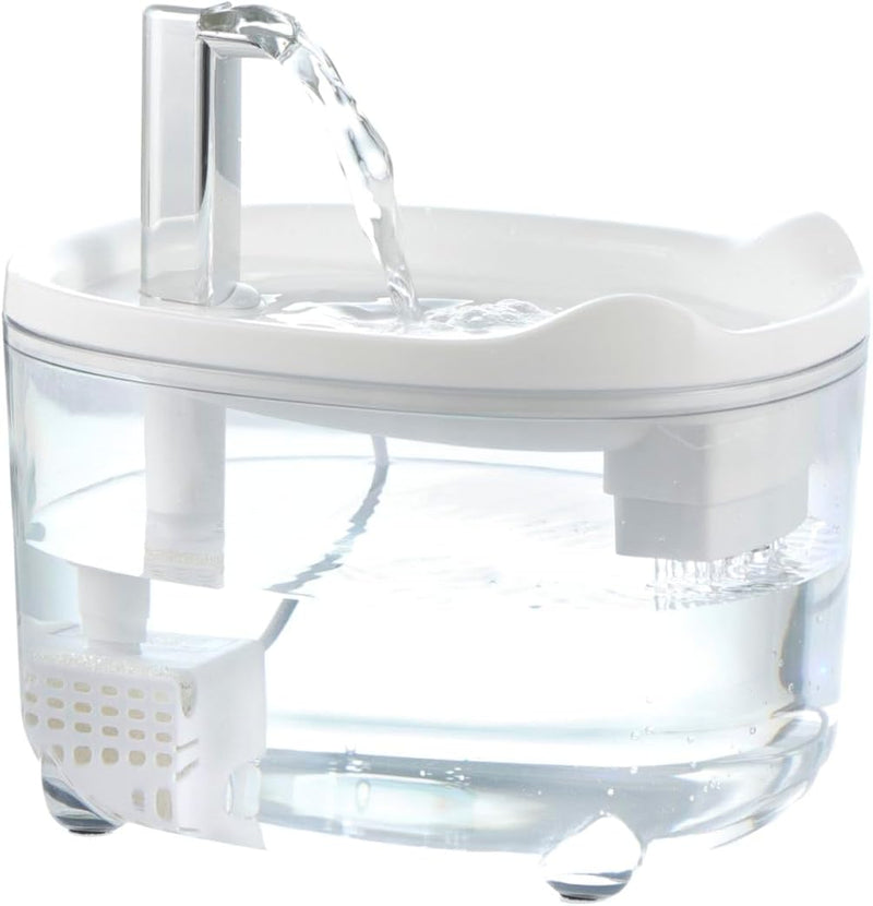Cat Water Fountain - Silent Automatic Pet Water Dispenser | Clear Plastic Cat Drinking Fountain with Quiet Pump | Fresh Flowing Water for Cats & Small Dogs