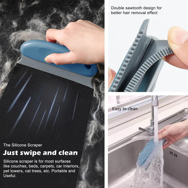 Dog Cat Hair Remover, Pet Hair Remover Tool Set - 3-Pack Professional Lint Roller Alternative | Remove Dog Cat Hair from Furniture, Carpets, Clothes | Reusable Fabric Shaver for Pet Parents