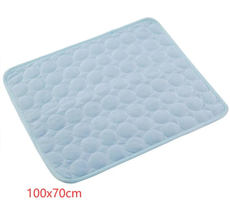 Pink Pet Cooling Mat - Ice Silk Cool Pad for Dogs & Cats | Self-Cooling Gel Mat for Hot Weather | Large 40x28 inch Washable Summer Pet Bed