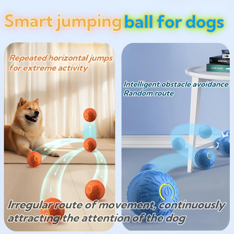 Interactive Dog Ball Toy - Smart Bounce Ball with Unpredictable Movement | Automatic Rolling Ball for Bored Dogs | USB Rechargeable Pet Exercise Toy
