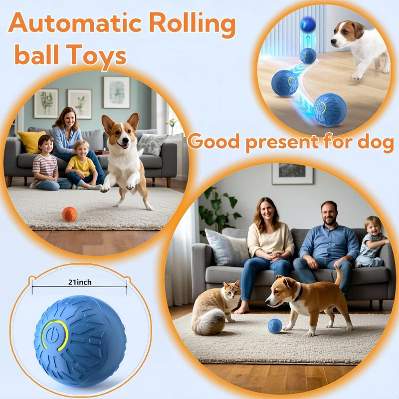Interactive Dog Ball Toy - Smart Bounce Ball with Unpredictable Movement | Automatic Rolling Ball for Bored Dogs | USB Rechargeable Pet Exercise Toy