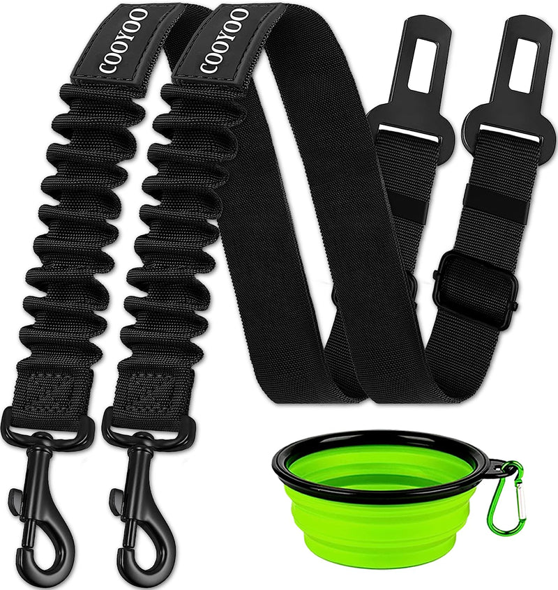 Dog Seat Belt,3 Piece Set Retractable Dog Car Harness Adjustable Dog Seat Belt for Vehicle Nylon Pet Safety Seat Belts Heavy Duty & Elastic